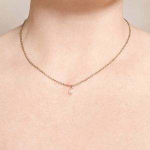 Rose Gold October Birthstone Minimalist Choker Necklace